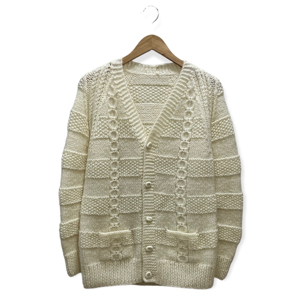 Hand Knit Cozy Cream Cardigan